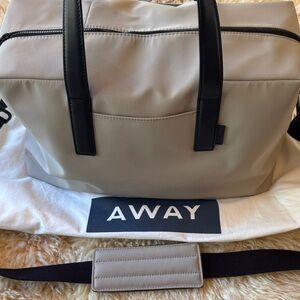 Away Travel Bag in Beige and Black